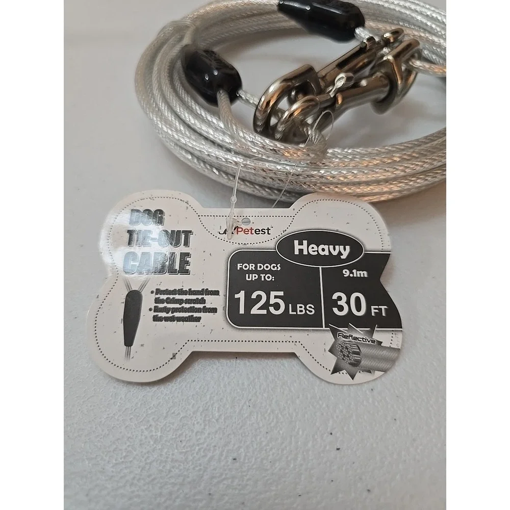 Petest Dog Tie-Out Cable 125 Lbs. 30 Ft.